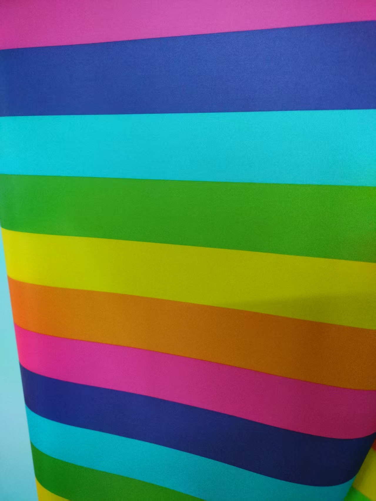 Alfombra infantil de tela Oxford a rayas de arcoíris, antideslizante, gruesa, para exteriores, sin olor ni decoloración
