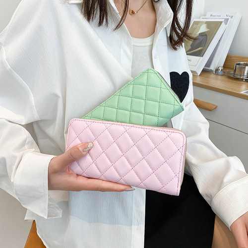  new Korean style diamond long women's wallet zipper handbag large capacity multi-card slot wallet coin purse trendy