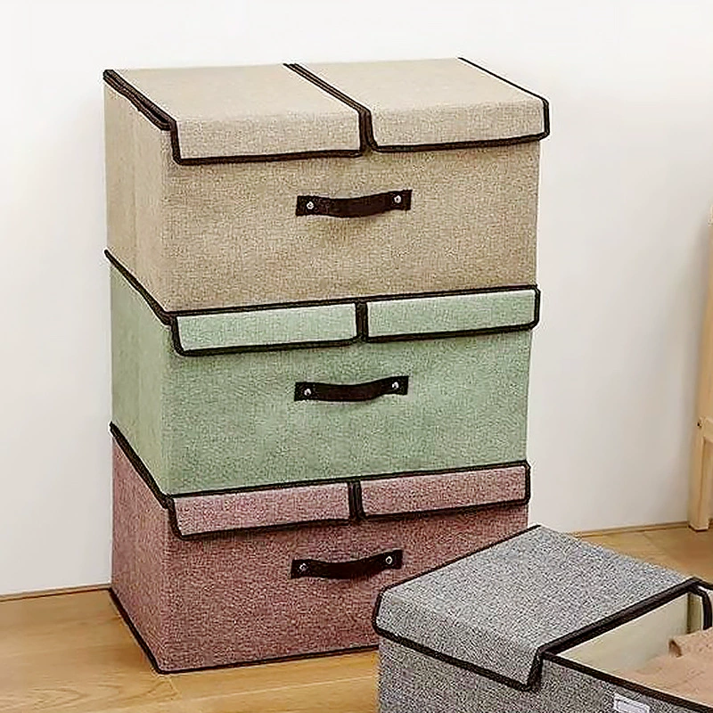 Складной ящик для хранения, ткань, система хранения, увеличенная толщина, хлопок и лен, стирается