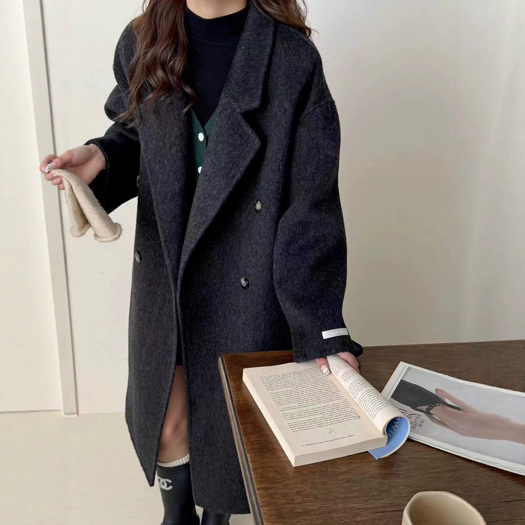 [Маленькая одежда] Высокая пряжка не прижимается к двухсторонней шерсти