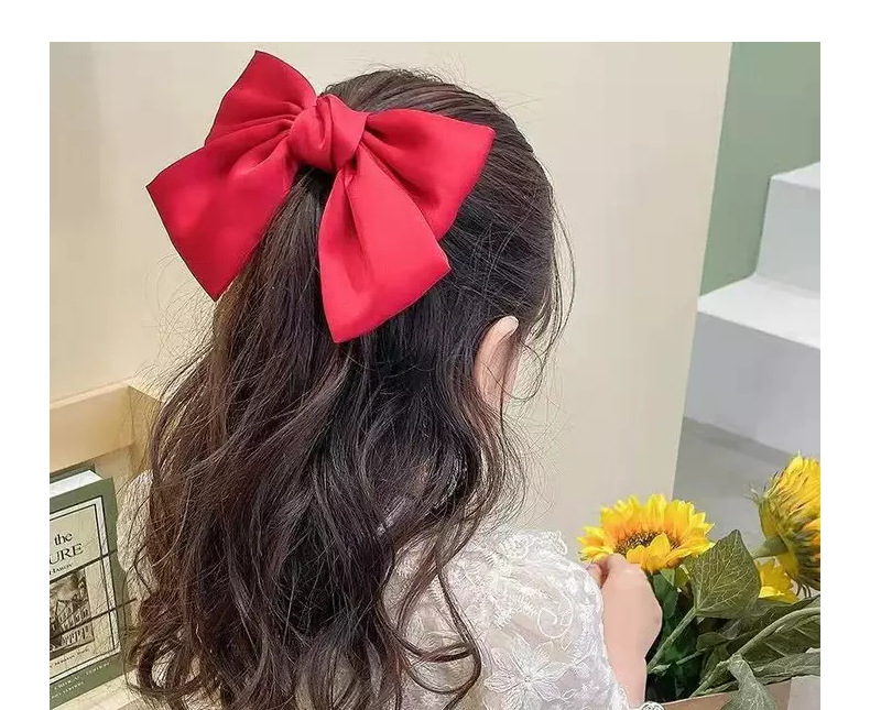 7g Weight Hair Clip Hair Accessories Type Cute Bow Knot Satin Hair Clip 1 Piece