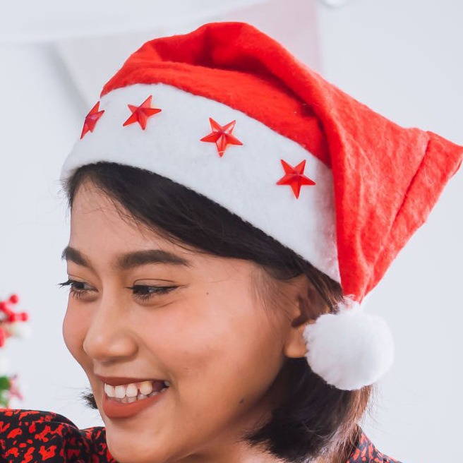 Sombrero de Navidad pentagonal transfronterizo, sombrero de Navidad, sombrero de Santa Claus, decoración de Navidad, sombrero de Navidad luminoso