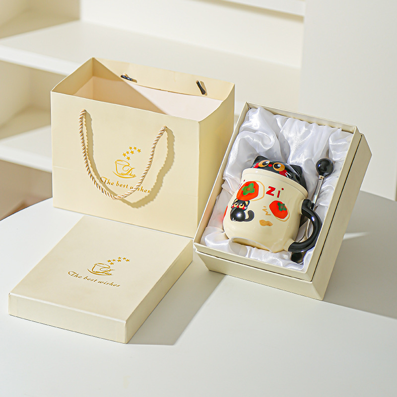 Fruta creativa gatos con tazas de fugas de té encantadoras caricaturas de alto valor de la cara de la taza de desayuno de leche doméstica taza de agua de oficina