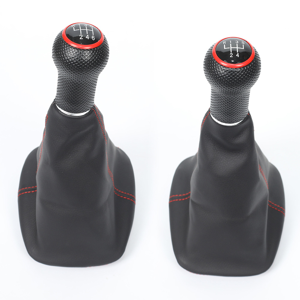 Adecuado para Volkswagen Golf 4 coche Cambio de engranaje cabeza línea roja traje a prueba de polvo cambio balonmano palanca de cambios Ropa Accesorios