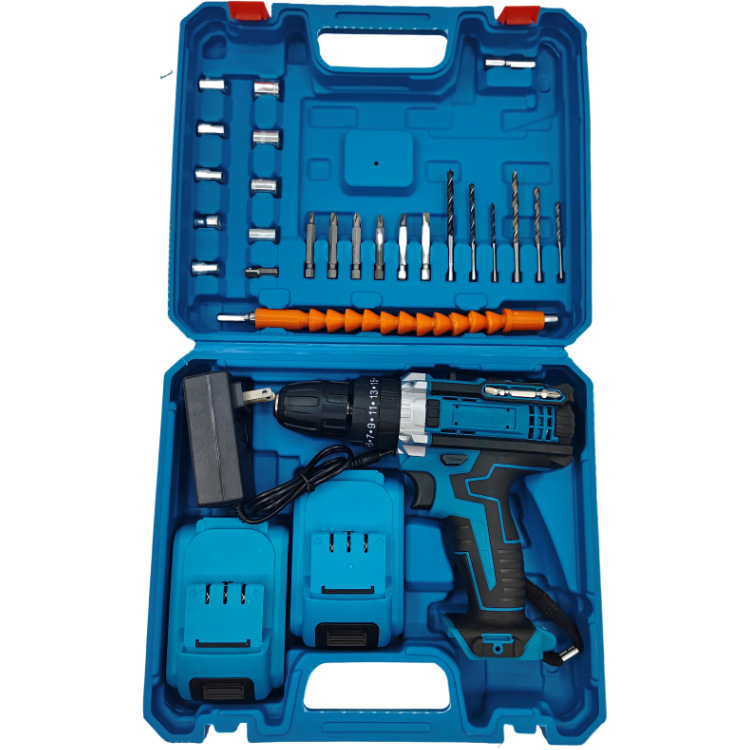 21v doble capa, dos eléctricos y un traje de carga azul