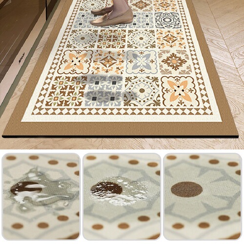 Kitchen special anti-dirty anti-fouling floor mat diatom mud absorbent mat non-slip anti-oil carpet wipeable no-wash floor mat home