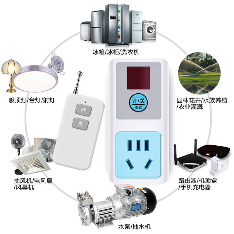 控者遥控插座遥控开关器智能单路插排可穿墙220V大功率远程距离