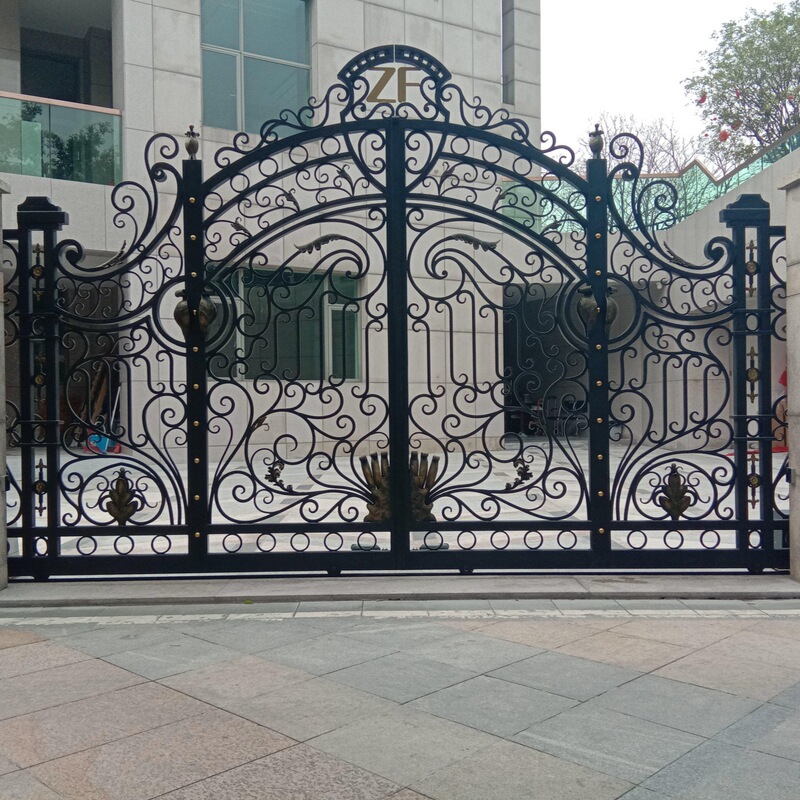 Courtyard Gate, Wrought Iron Gate, Villa, Rural Entrance Door, Home Yard Gate, Double-Open Door, Rural Large Iron Gate