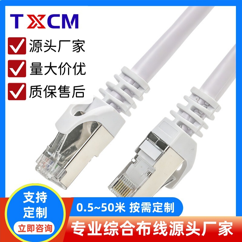 Customized Cat6A 10 Gigabit High-Speed Patch Cord Network Cable, Pure Copper Finished Network Patch Cord