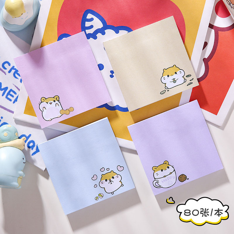 Notas adhesivas de dibujos animados para estudiantes de aspecto alto con etiquetas adhesivas de índice ins, pegatinas de notas pequeñas, blocs de notas adhesivas