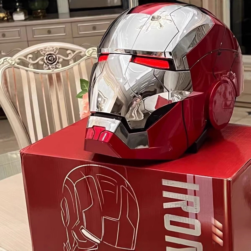 Iron Man Helmet Jarvis 1:1 Collectible Grade Mk5 Helmet with Intelligent Voice Control, 3-in-1 Technology, Light-Up Features, and Opening/Closing Function Iron Man Helmet Jarvis 1:1 Collectible Grade Mk5 Helmet with Intelligent Voice Control, 3-in-1 Technology, Light-Up Features, and Opening/Closing Function