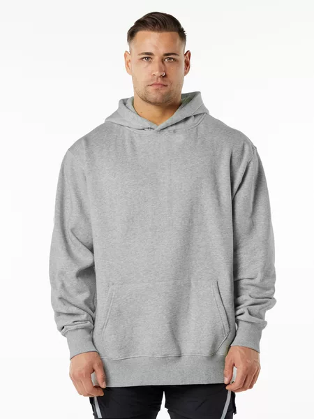 Autumn and Winter fleece-lined thickened sports casual hooded sweater Men's Heavy loose American solid color pullover hoodie