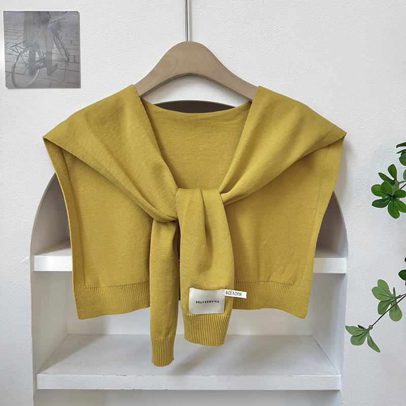 Chal de punto de alta calidad, todo fósforo, delgado, cuello falso, nicho, color sólido, estilo occidental, cintura, chal de moda, chaleco pequeño