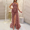 Long fashionable nail sequins, evening dress, suitable for import, new collection, sleevless, mid-length