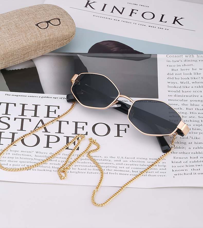 New Fashion Korean Style Chain Irregular Frame Sunglasses display picture 24