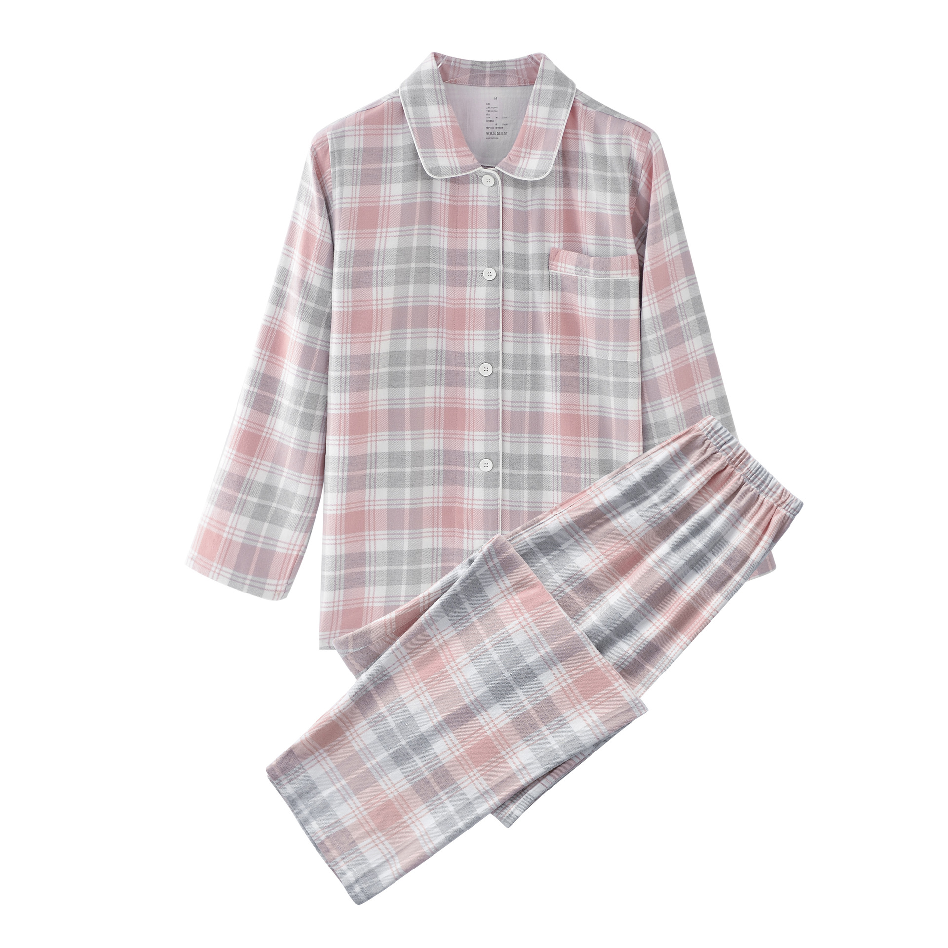 Women's orange pink plaid/flannel