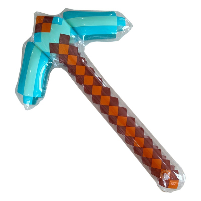 Cross-Border Inflatable Toys in Stock Wholesale Inflatable Pirate Knife Pvc Stage Props Mosaic Sword Inflatable Ax