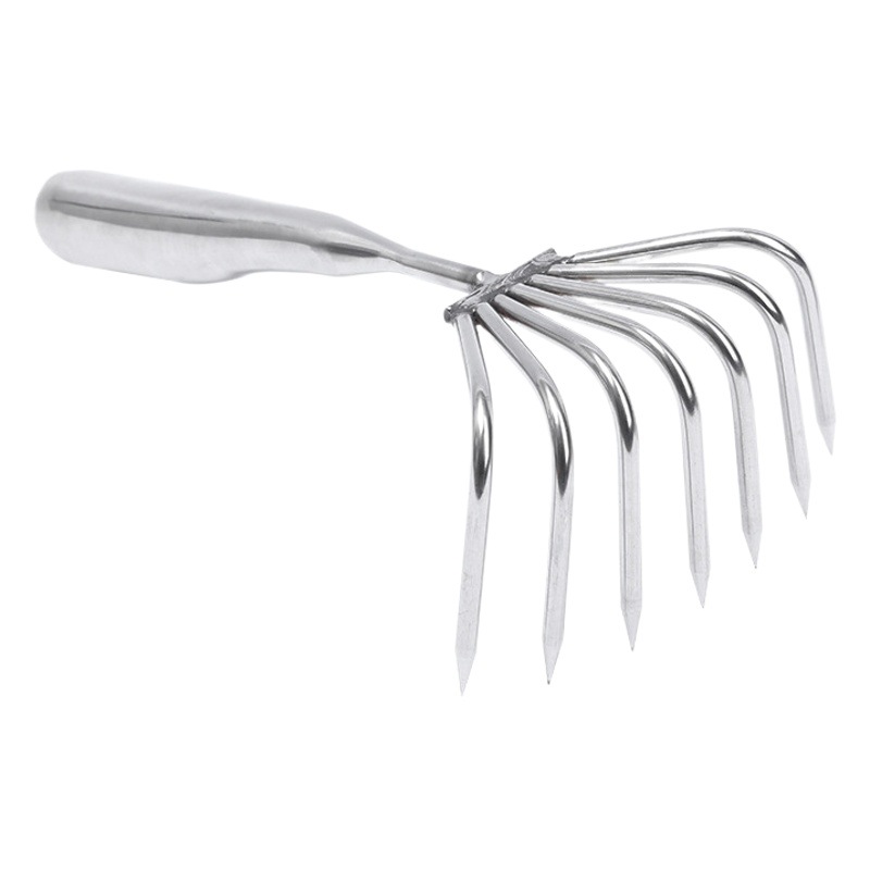 Los fabricantes suministran Acero inoxidable rastrillo integrado rastrillo multi-diente rastrillo multi-Garra herramienta de captura de mar agrícola Suelo Suelto excavación escarda rastrillo pequeño