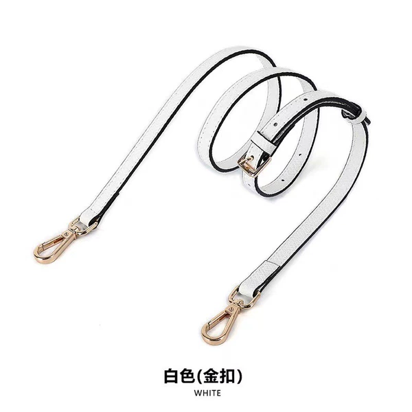 White cowhide 2 sections gold buckle