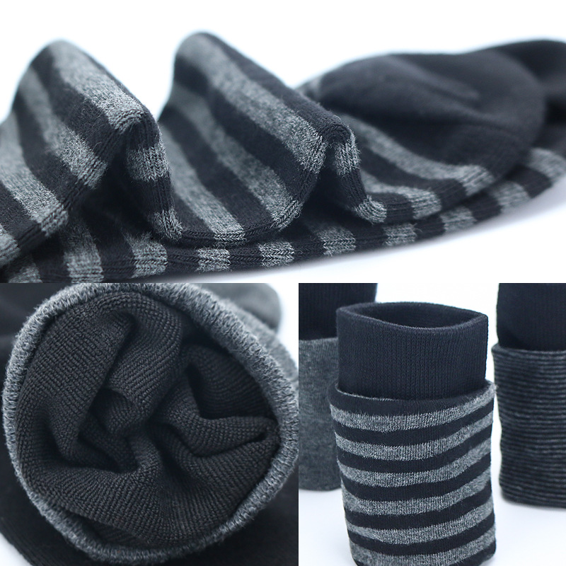 Chaussettes longues à rayures, couleur unie, style business, tendance, automne-hiver, épaisses, pour hommes, grande taille, 2025d_voghion.com
