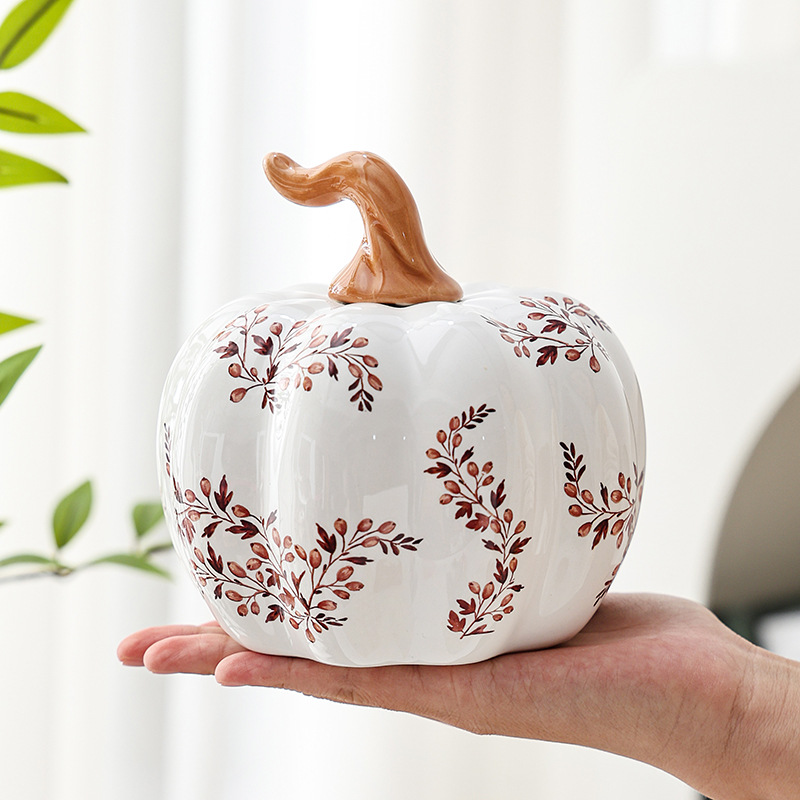 Fábrica transfronteriza para hacer calabazas cerámicas Halloween Ghost Festival decoración de la sala de estar adornos cerámicos estilo pastoral