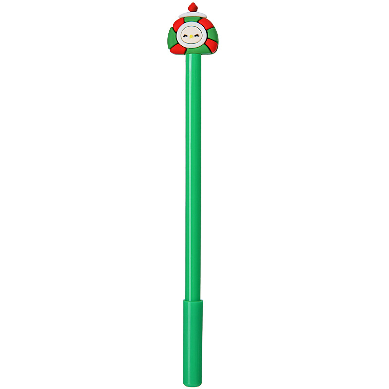 Navidad transfronteriza dibujos animados bolígrafo neutro adorable Papá Noel bolígrafo negro para estudiantes primarios papelería premios al por mayor