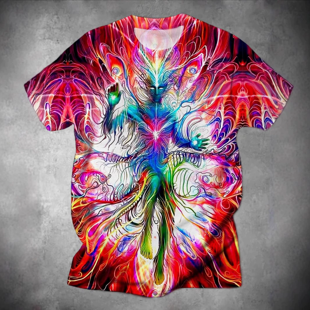 Amazon Independent Station 2025 новая европейская и американская экспортная повседневная мужская футболка с 3D-принтом в стиле инопланетян с коротким рукавом