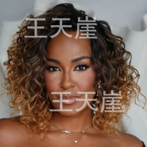 New cross-border wig in black with gradient brown and gold tones, African small curls, wholesale from manufacturer