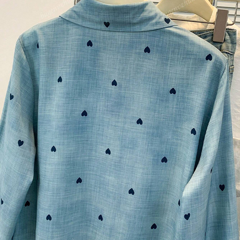 Elegant Oversized Long-Sleeve Digital Print Polo Collar Blouse for Women Euro Blue Office Casual Wear Top Sizes S to XL_voghion.com