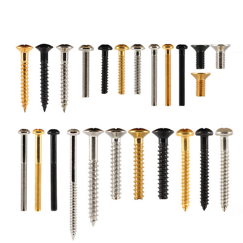 Electric guitar, bass, pickup, fixing screws, adjustment screws, pickguard, panel cover, bridge, and code screws