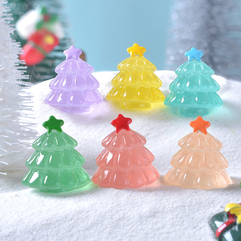 Christmas Cross-Border Luminous Small Leaf Petals Christmas Tree Micro Landscape Snow Landscape Small Ornaments Transparent Christmas Tree Accessories Christmas Cross-Border Luminous Small Leaf Petals Christmas Tree Micro Landscape Snow Landscape Small Ornaments Transparent Christmas Tree Accessories