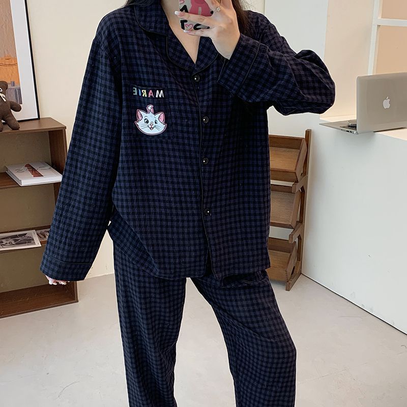 Pijamas al por mayor transfronterizos de otoño nubes de algodón pantalones de manga larga cardigans lindos dibujos animados se pueden usar con ropa de casa