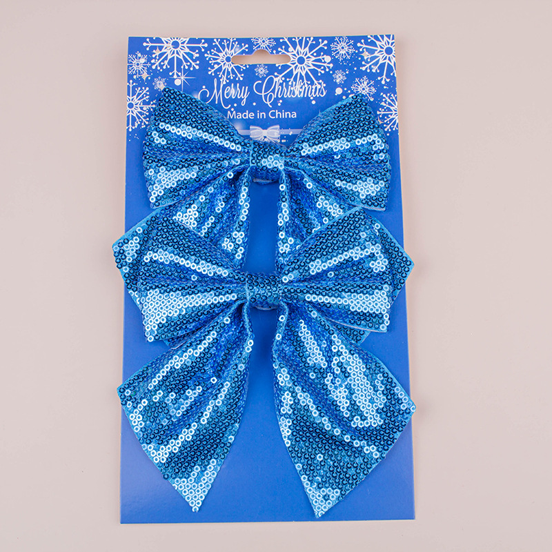 Tejido personalizado sequinilla decoración navideña arco ventana fiesta atmósfera hornear accesorios de embalaje de regalos accesorios