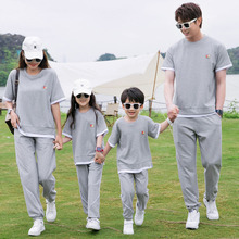 亲子装2025新款夏款套装一家三口四口母女休闲洋气高端炸街母子装