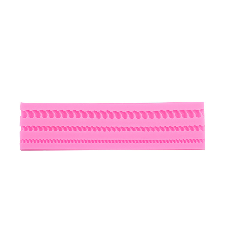 Joyería Flor de encaje grueso y fino cuerda cáñamo modelado molde silicona creativa para hornear cake decoración del borde