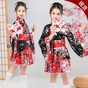 kids yukata Kimono Dress for girls kidsanime dance suit lolita skirt set of Japanese women's dress kimono of the girls