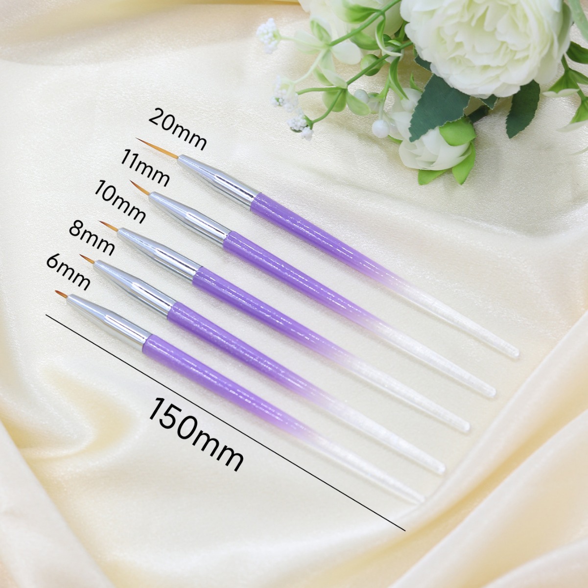 Ventas directas de la fábrica dibujo pluma traje gradiente púrpura pintura flor manicura herramientas salón especial venta al por mayor