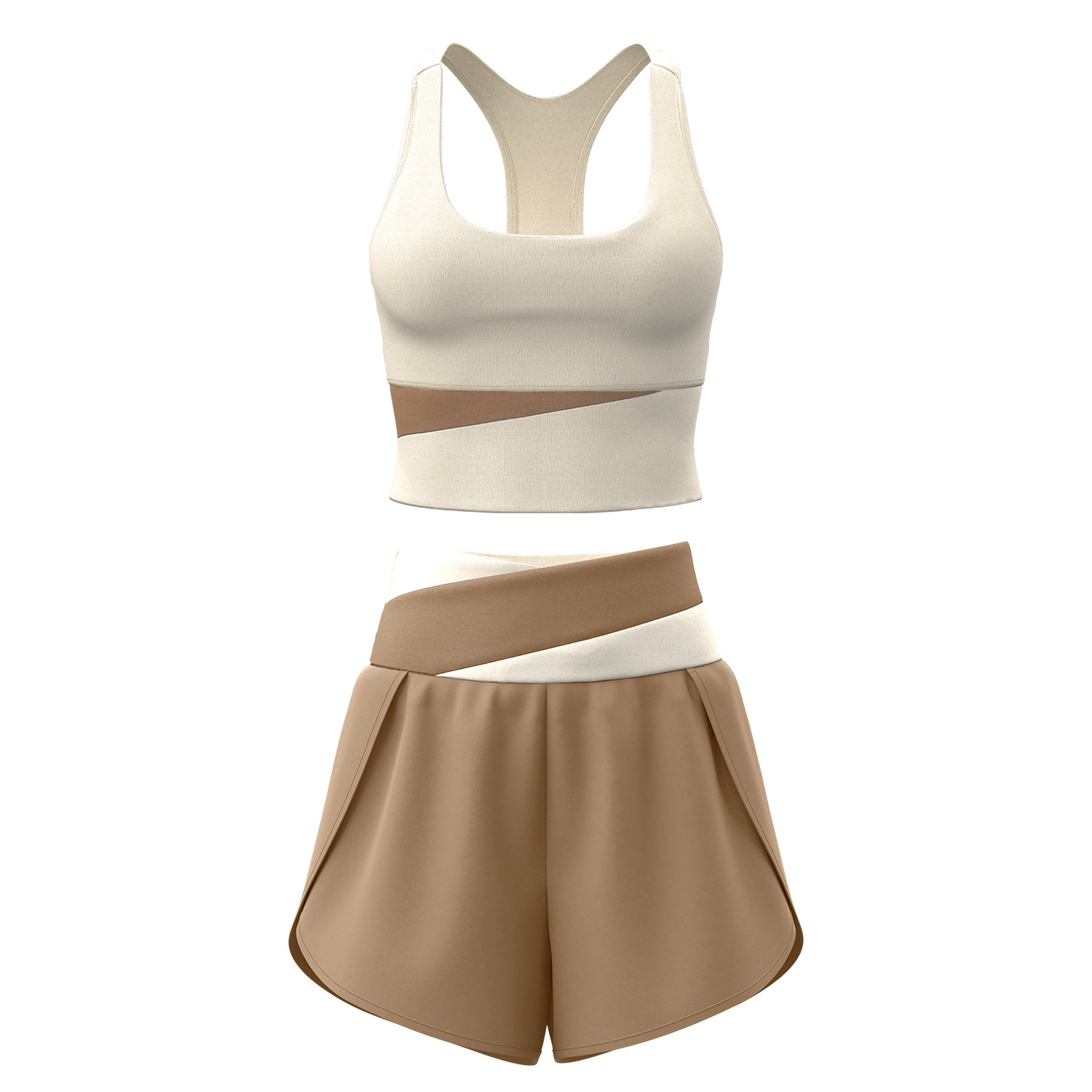 Ju Yi Tang color anti-falso desnudo dos piezas fitness deportivo desnudo yoga conjunto de mujeres