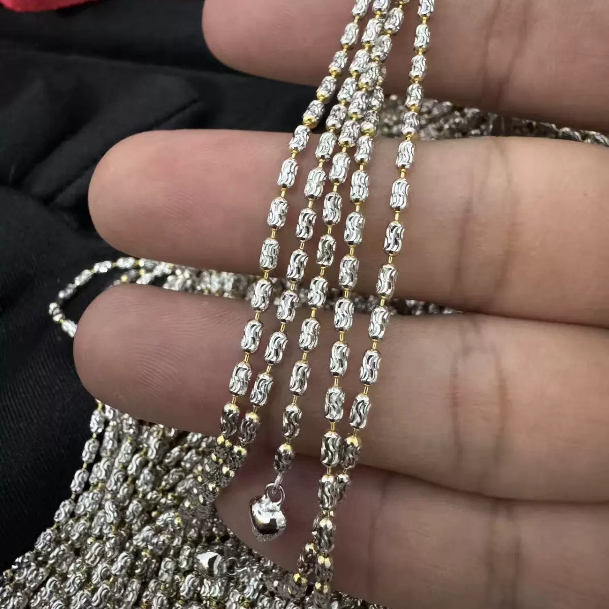 链子s925银意大利钻石链可全调节/项链百搭翡翠链橄榄链厂家