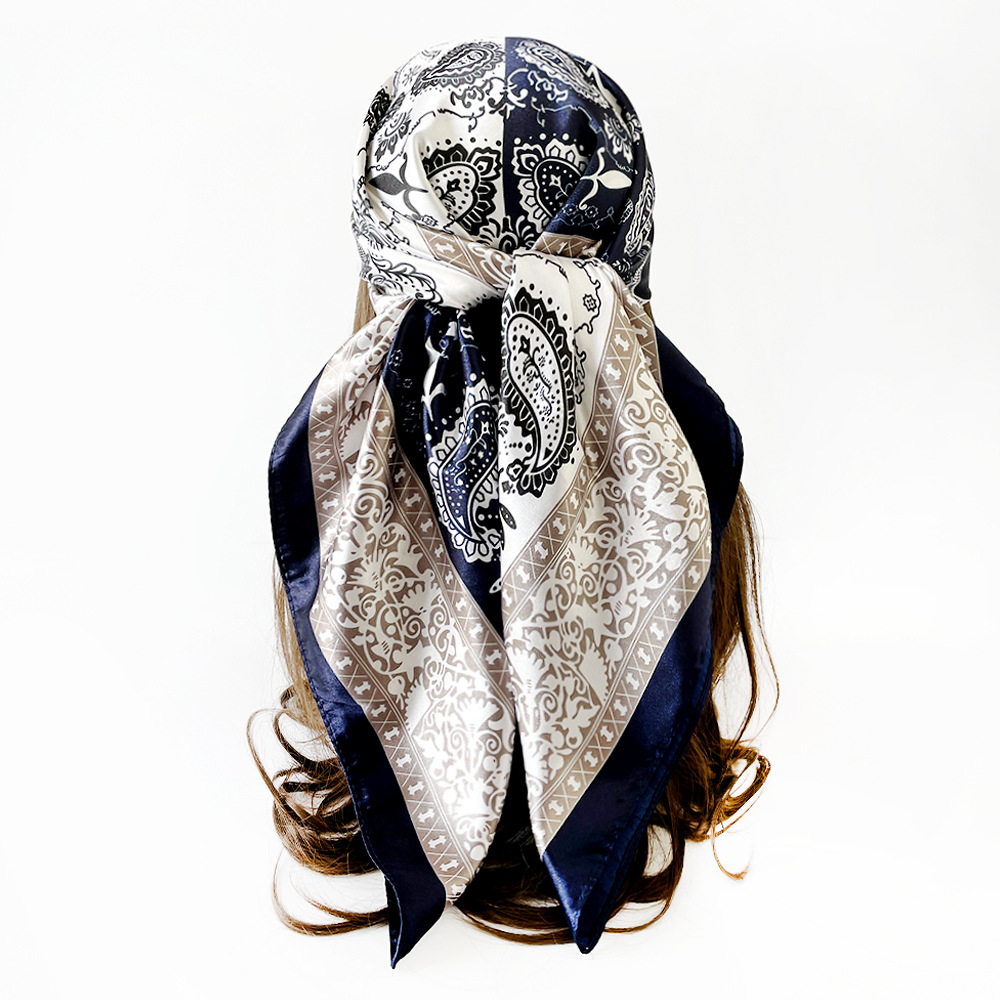 Women's Classic Silk Scarf Hijab Square Shawl For Head And Bag_voghion.com