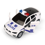 新品电动开门警察巡逻车炫彩音乐灯光万向警察车男孩儿童玩具车