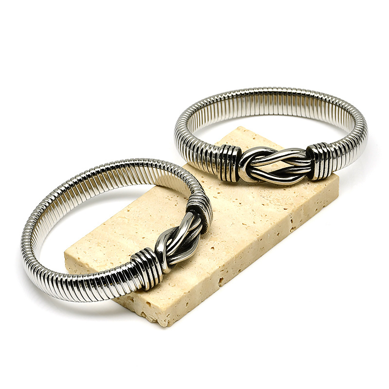 44g Weight Bangle Classification 304 Stainless Steel Chain Material 1 Piece Quantity Casual, Daily, Party Occasion 304 Stainless Steel Material Solid Color Pattern Unisex Gender Retro Style Retro Solid Color 304 Stainless Steel Wholesale Bangle 5