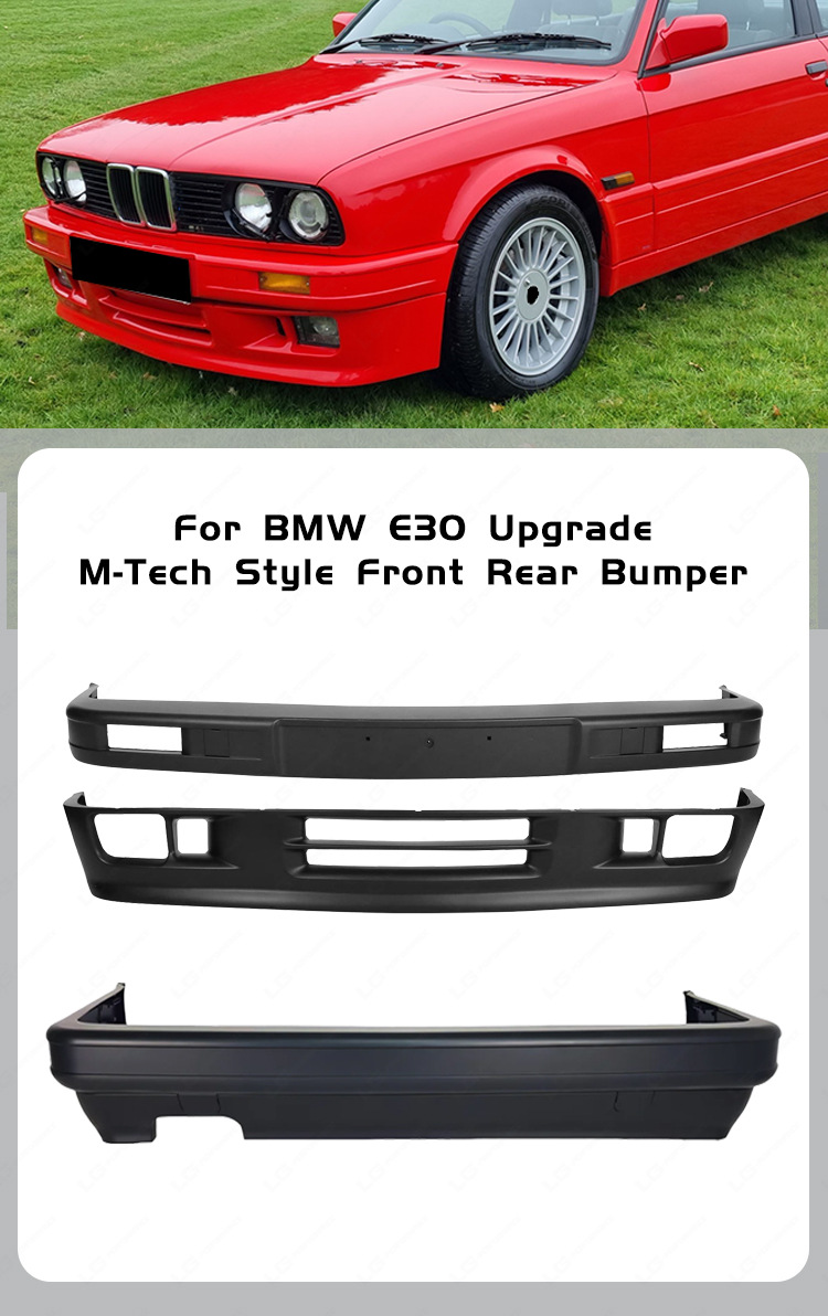 Suitable for Bmw 3 Series E30 Upgrade to Mt Sports Version Mtech2Pp Front Bumper and Rear Bumper Car Bumper Body Kit