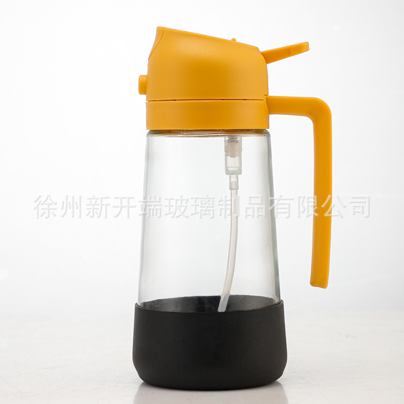 Botella de control de aceite de pulverización de gran capacidad de pulverización de botella de condimento de salsa de soja integrada para prensar automáticamente la olla de vidrio 2 en 1 image 11