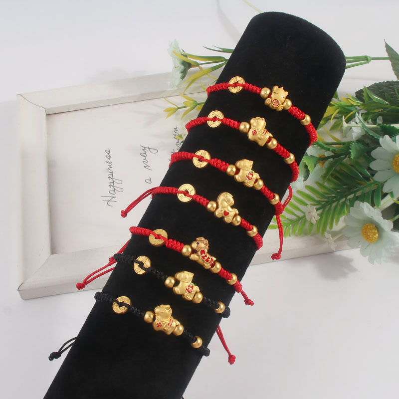 国潮2026爆款本命年马年红绳编织手链福马马上有钱男女新年礼物批