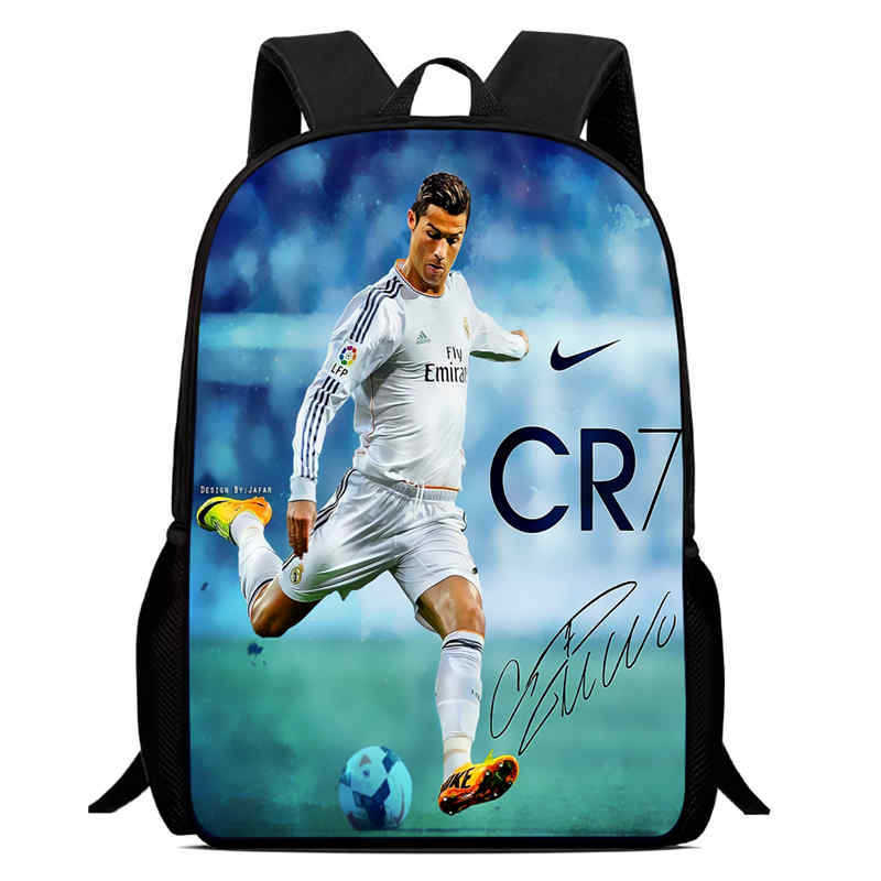 Amazon crossover nueva mochila con estampado periférico de futbolista mochila escolar para estudiantes mochila para niños