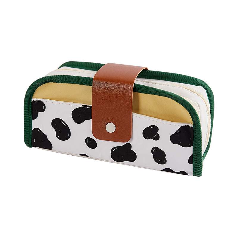 Bolsa de bolígrafo retro retro de alta calidad, alta capacidad para niñas, caja de papelería de alto valor facial, bolsas de papelería para estudiantes de secundaria primaria