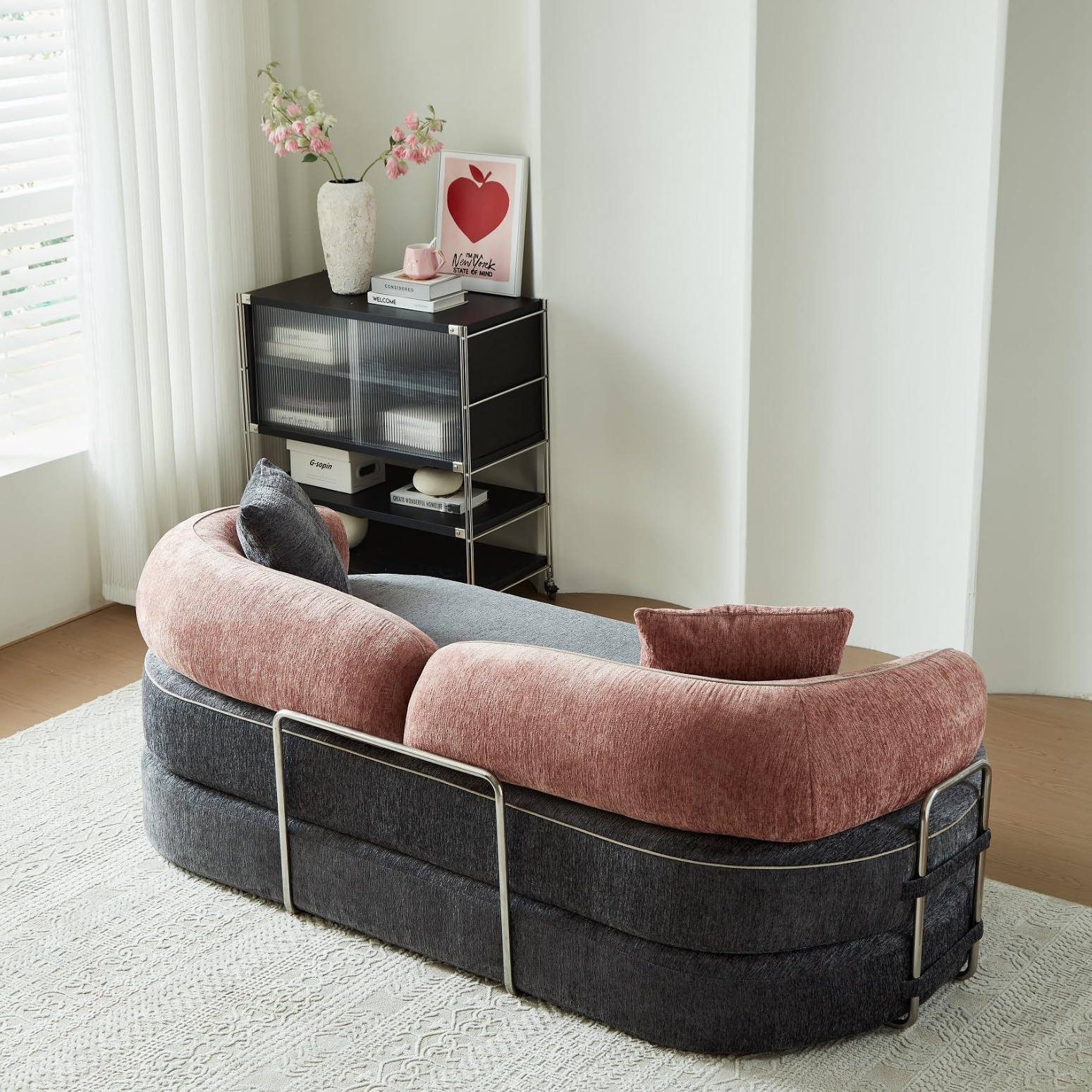 Sofá de tela retro 32D esponja sofá de compresión de vacío convertible sofá cama suelo sofá