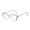 Fashionable metal glasses, European style, cat's eye