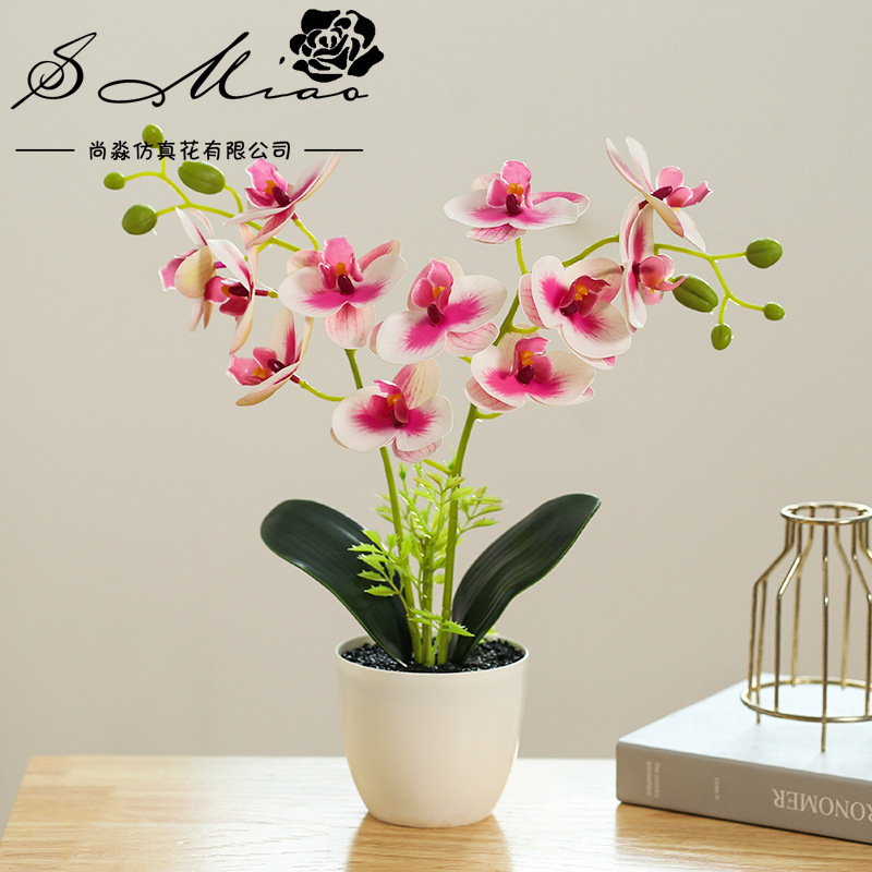 Flor falsa impresa en 3D orquídea mariposa pequeña flor de simulación bonsai creativa decoración interior fábrica directa